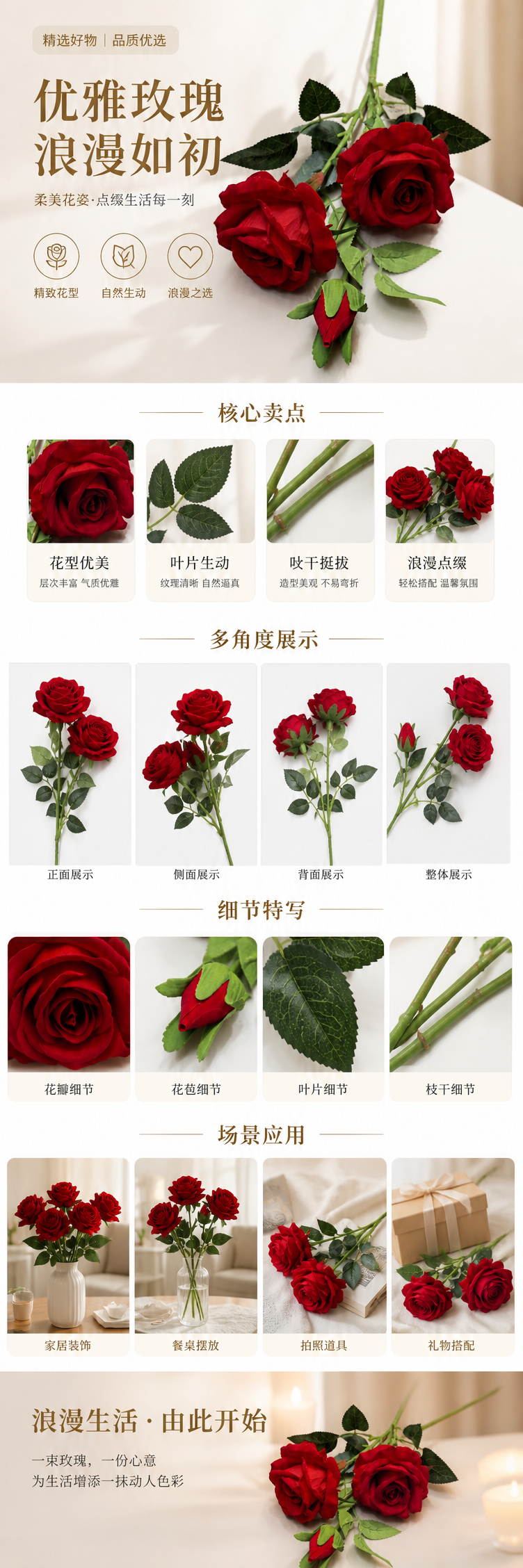 仿真花仿真玫瑰情人节母亲节生日场景户外布置详情1