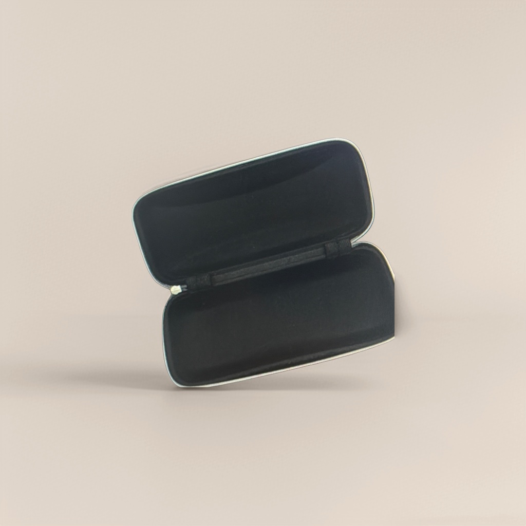 Black eyeglass case with thickened PU leather, a special anti-pressure eyeglass case for car travel Specification image