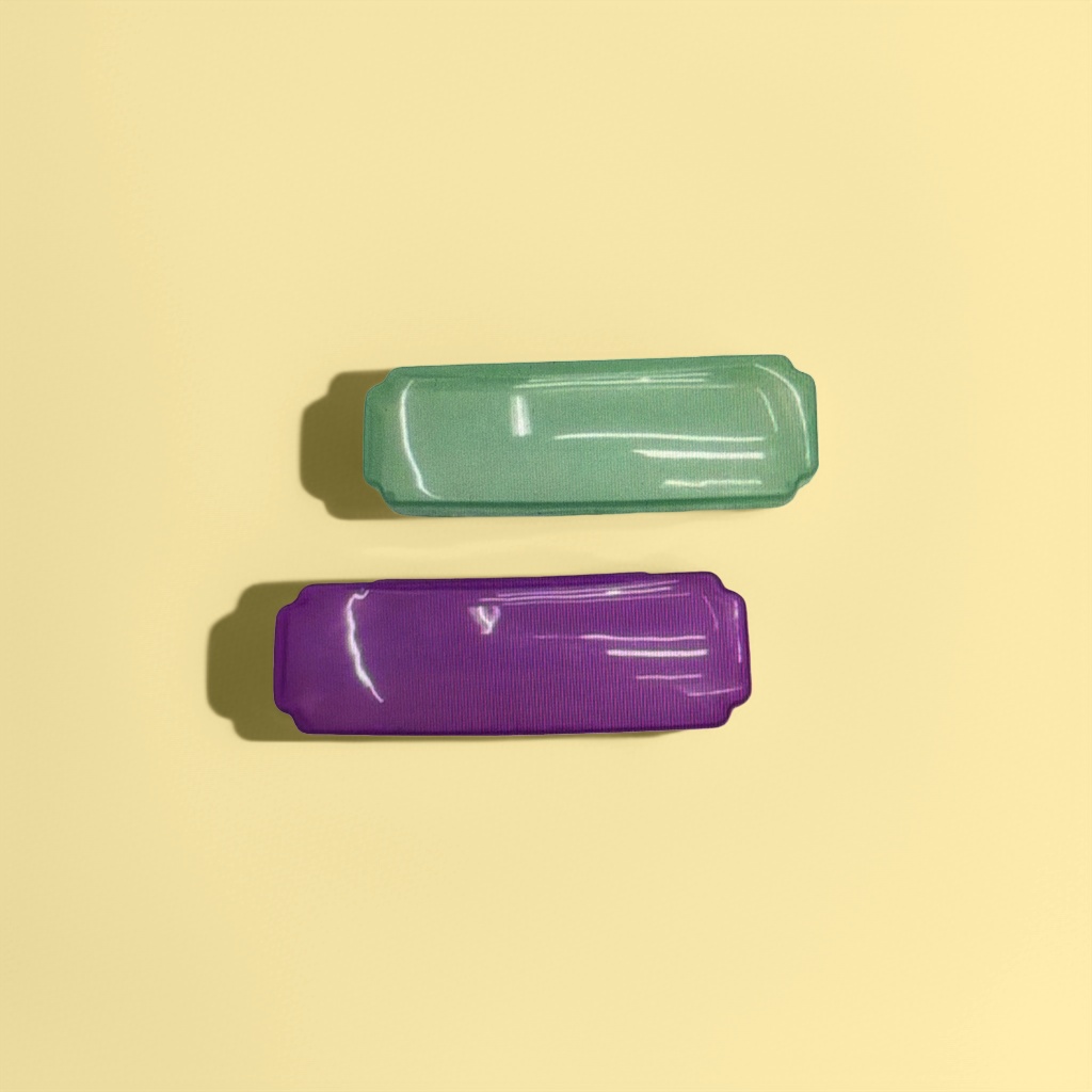 Green and purple plastic storage box, home organizing box, desktop storage container details Picture