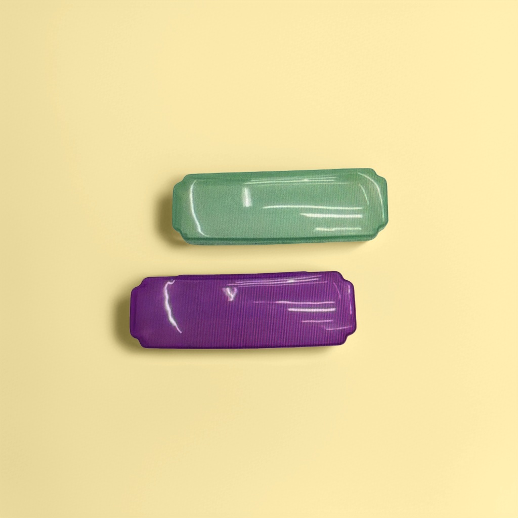 Green and purple plastic storage box, home organizing box, desktop storage container Specification image