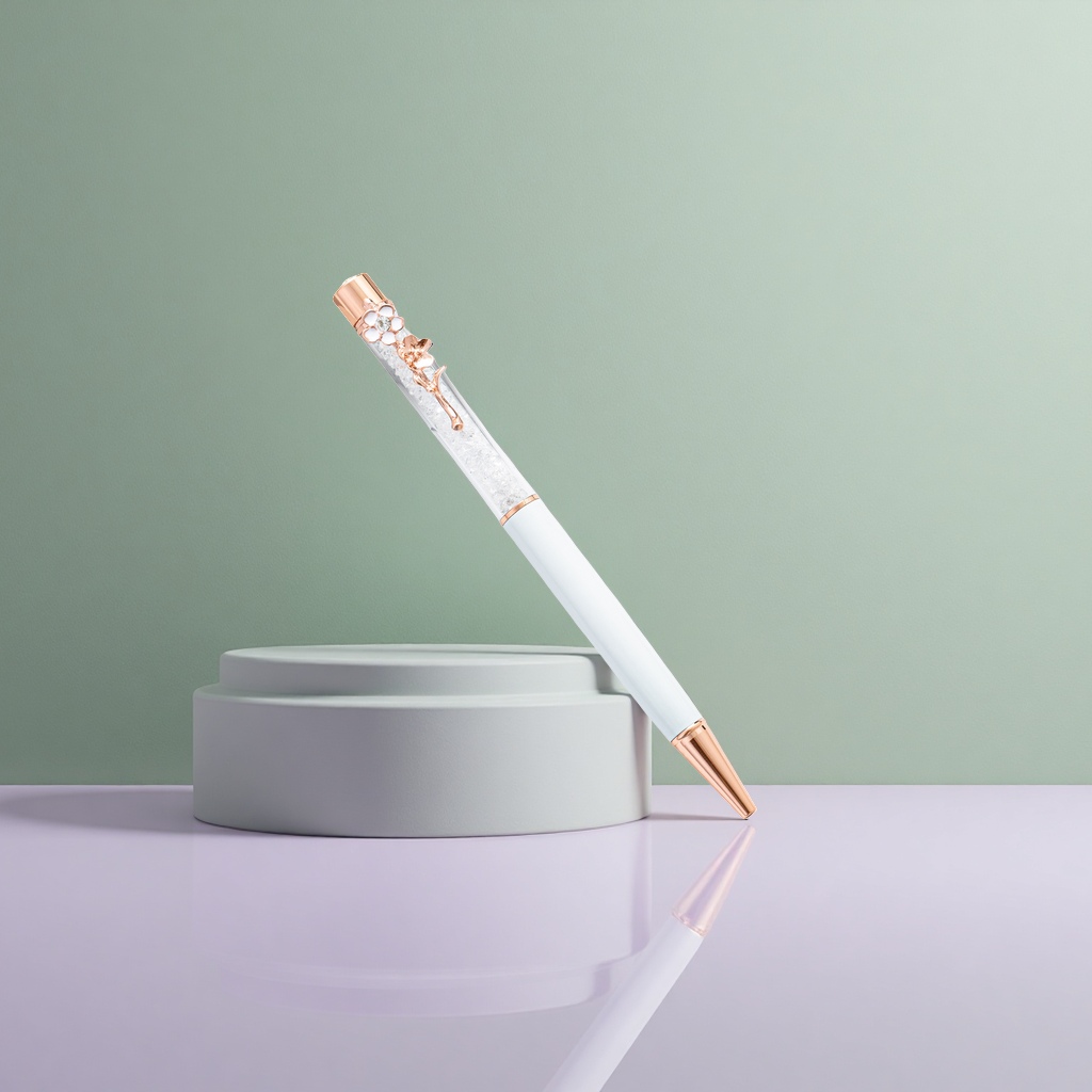 Rose gold decorated crystal pen, a simple and fashionable office writing tool Application Scenario