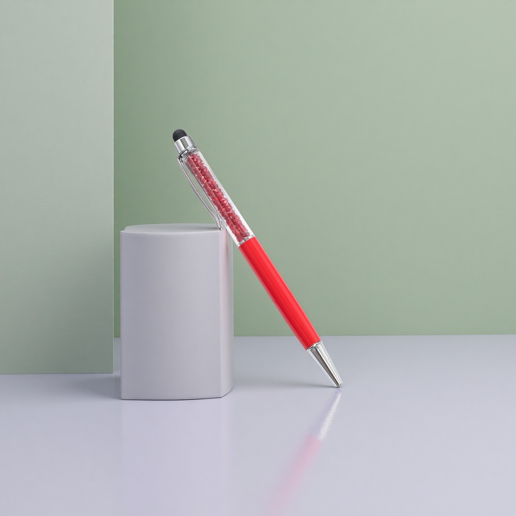 The red crystal decorative pen is a creative office stationery desktop decoration that is fashionable and simple