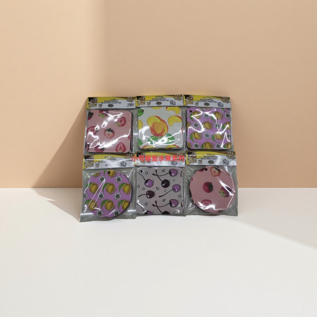 Colorful fruit-patterned silicone heat insulation pads, heat-resistant table MATS, kitchenware Specification image