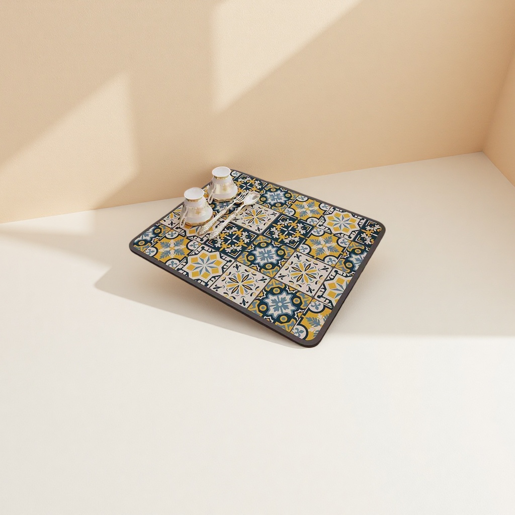 Colorful tile patterned kitchen anti-slip mat