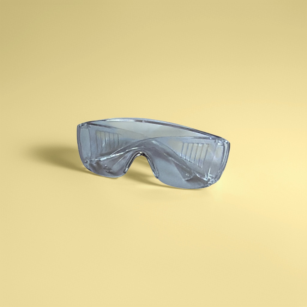 Transparent goggles are fog-proof, splash-proof, wear-resistant, provide a high-definition view, and offer a comfortable fit Specification image