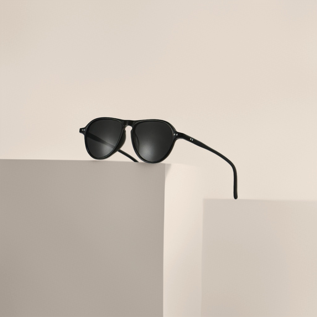 Black sunglasses with metal frames are lightweight and provide sun protection. They are essential for outdoor travel Application Scenario