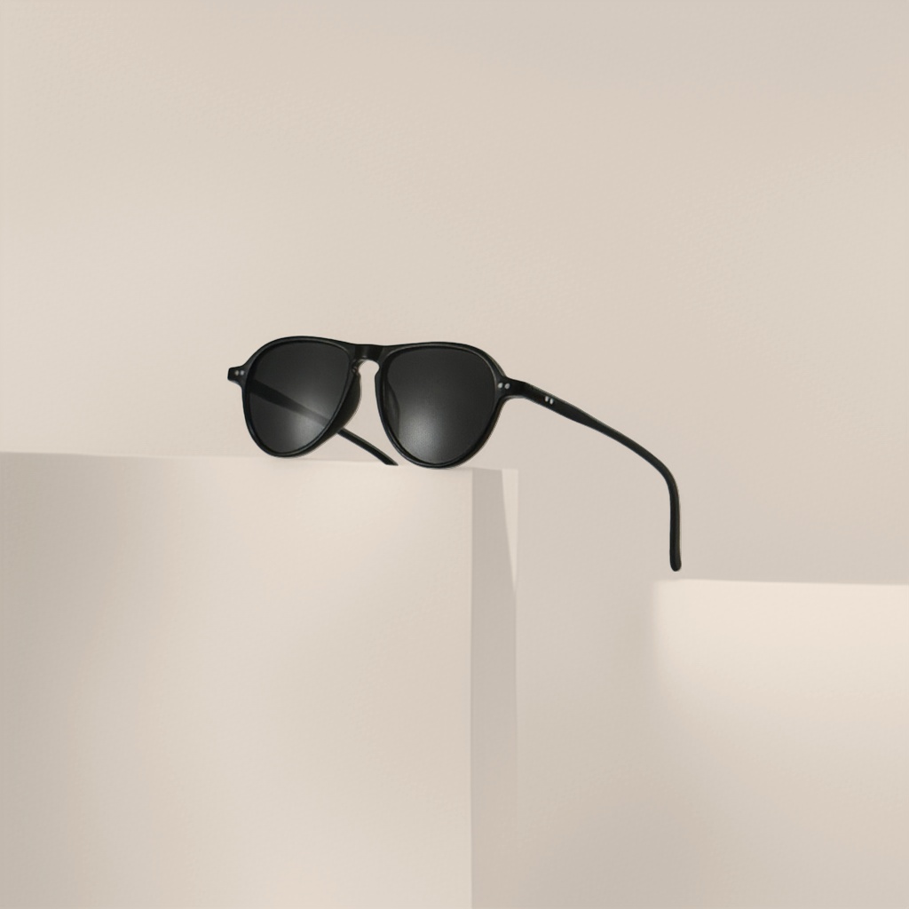 Black sunglasses with metal frames are lightweight and provide sun protection. They are essential for outdoor travel Specification image