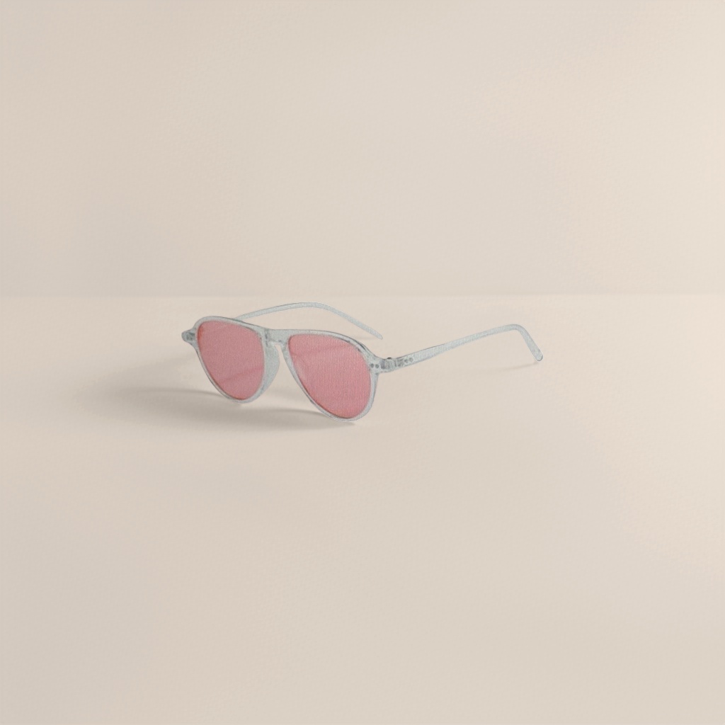 Transparent frame pink lens sunglasses for women, fashionable UV protection sunglasses details Picture