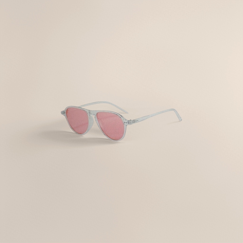 Transparent frame pink lens sunglasses for women, fashionable UV protection sunglasses
