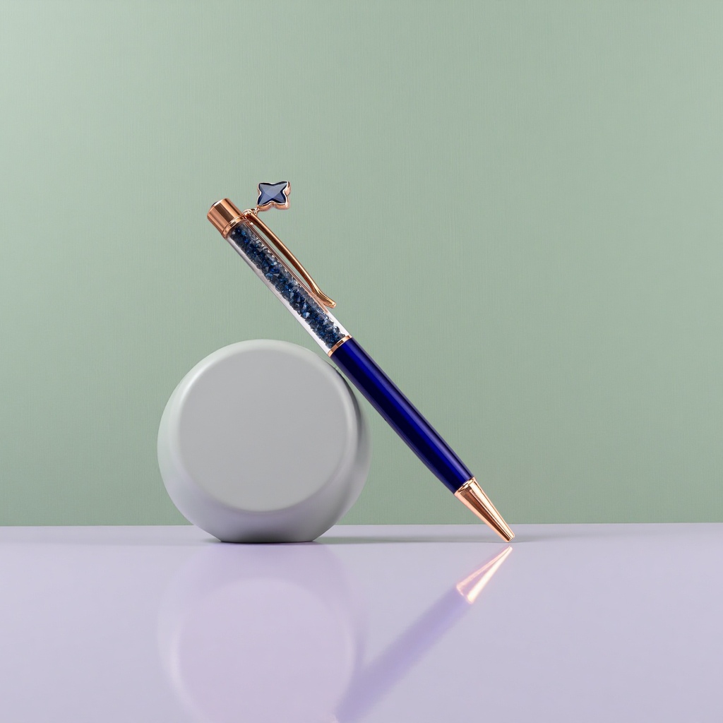 قلم توقيع مخصص لامتحانات الطلاب بالدوارة ذات 360 درجة بقلم بلوري أزرق Specification image