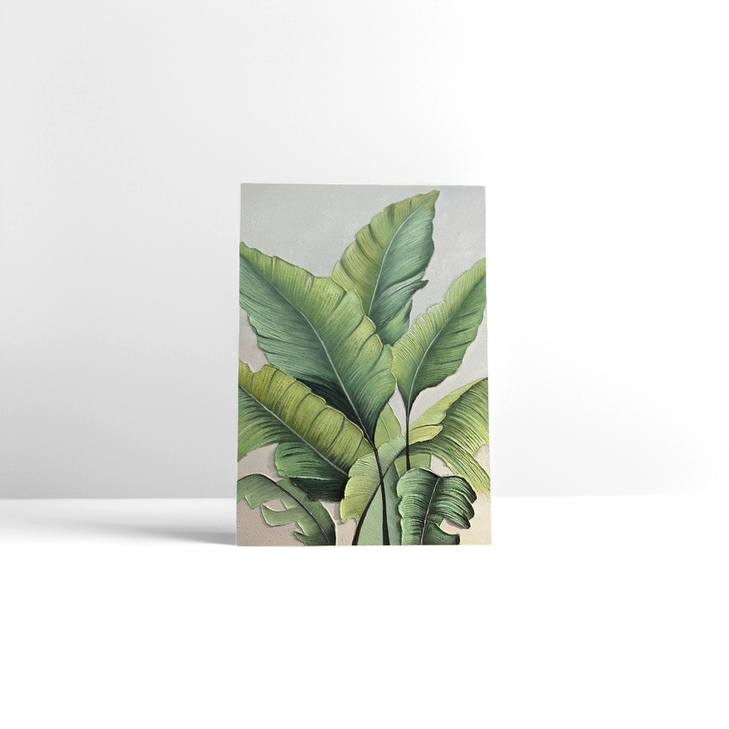 绿色植物叶片画作产品图
