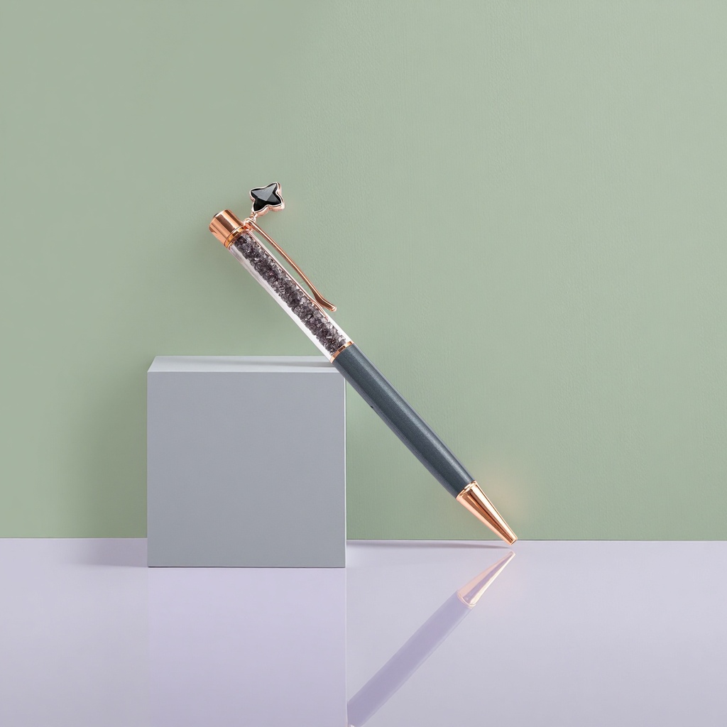 أزهار ذهبية مزخرفة بأقلام الكريستال، وقرطاسية جميلة للأعمال المكتبية Specification image