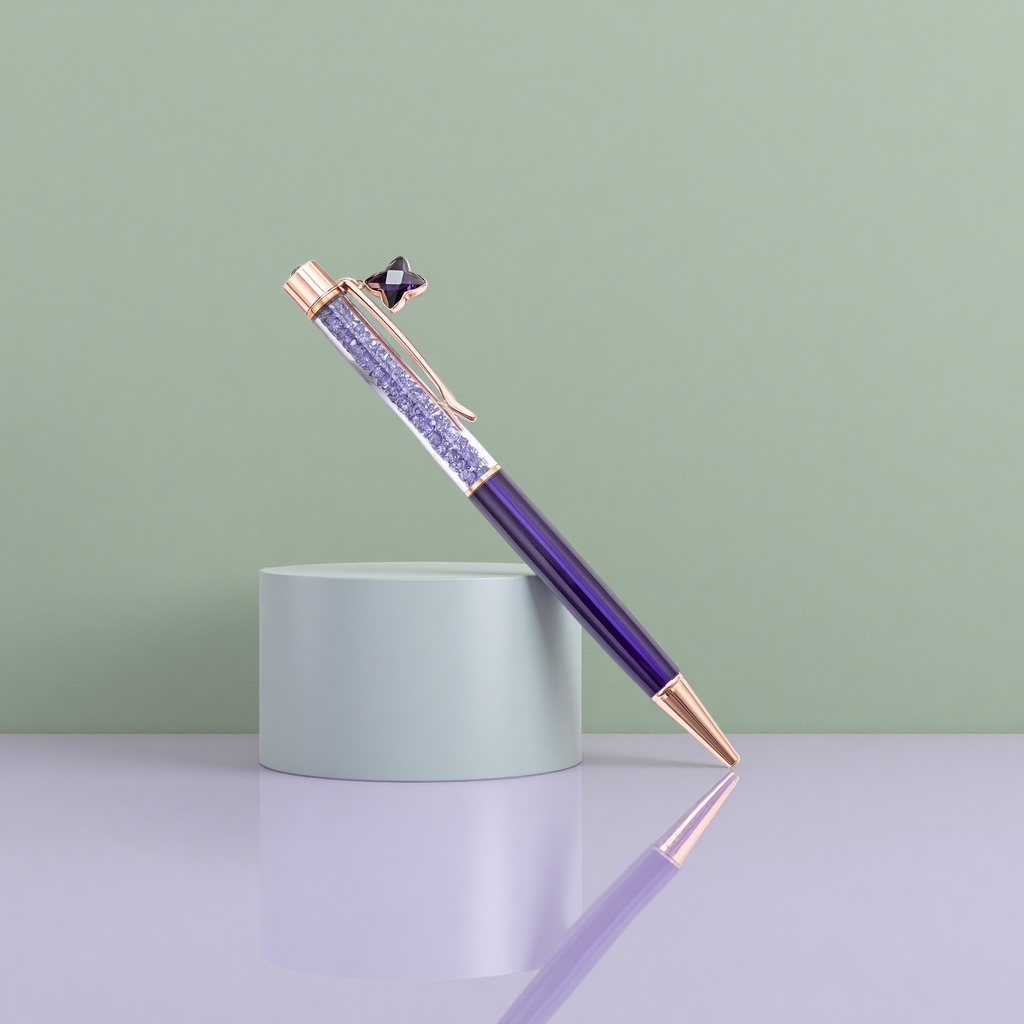 Purple crystal pen, creative writing stationery, office and study supplies Application Scenario