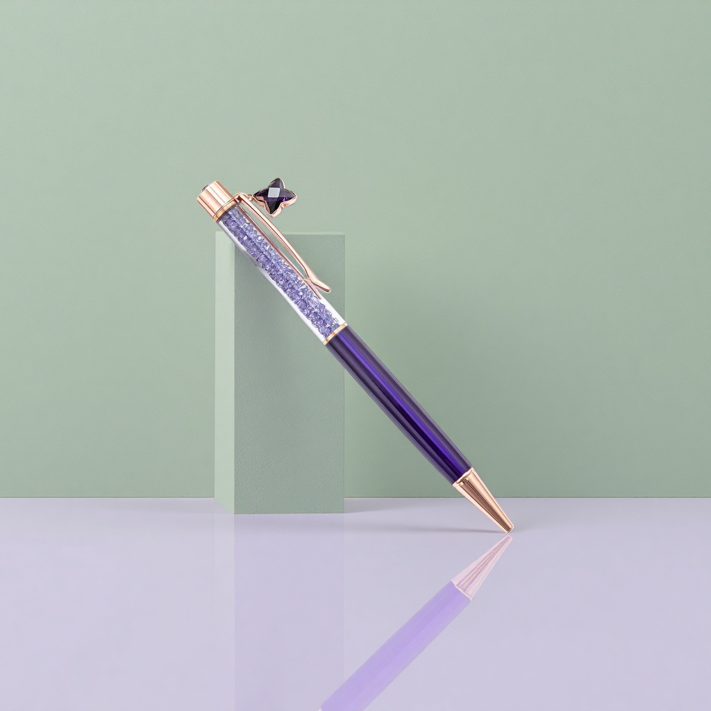 Purple crystal pen, creative writing stationery, office and study supplies Specification image