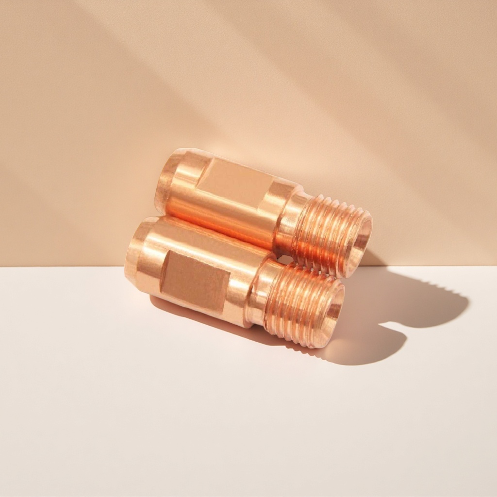 The copper-colored submerged arc welding conductive nozzle is compatible with various welding machines, resistant to high temperatures and wear, and has stable electrical conductivity Application Scenario