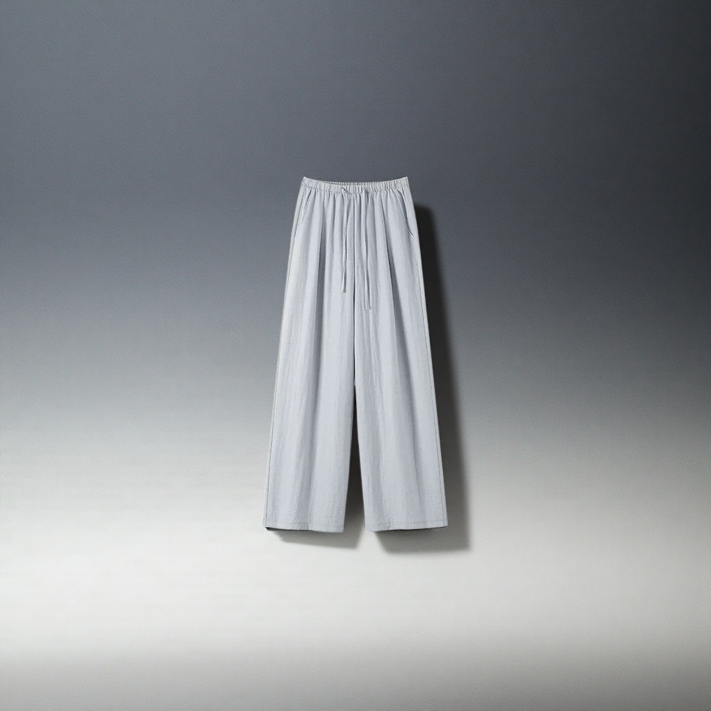 Light grey high-waisted wide-leg pants with a slimming feel, loose and casual trousers for women Application Scenario