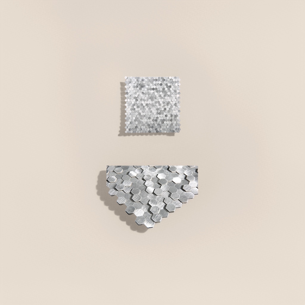 墙贴金属3D立体马赛克厨房卫生间瓷砖轻奢电视背景铝塑板自粘背胶 details Picture