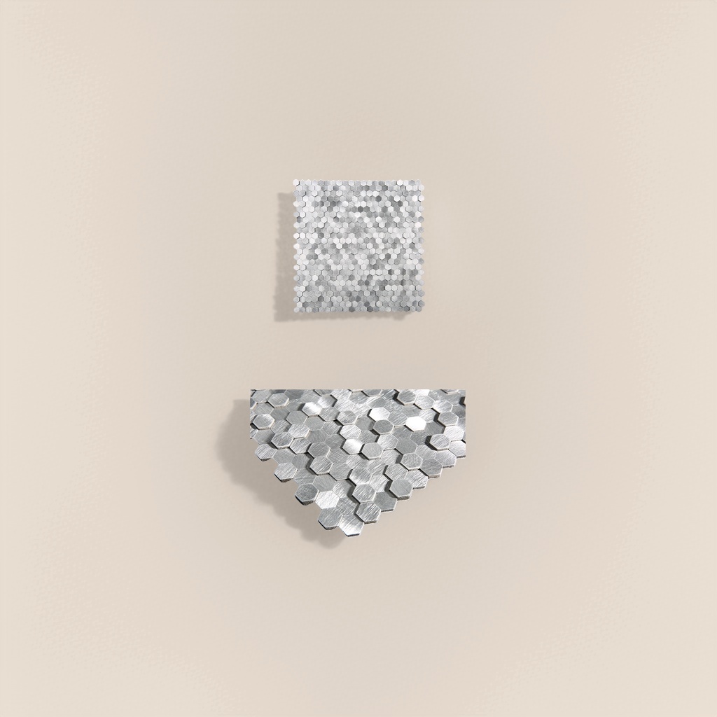 墙贴金属3D立体马赛克厨房卫生间瓷砖轻奢电视背景铝塑板自粘背胶 Specification image