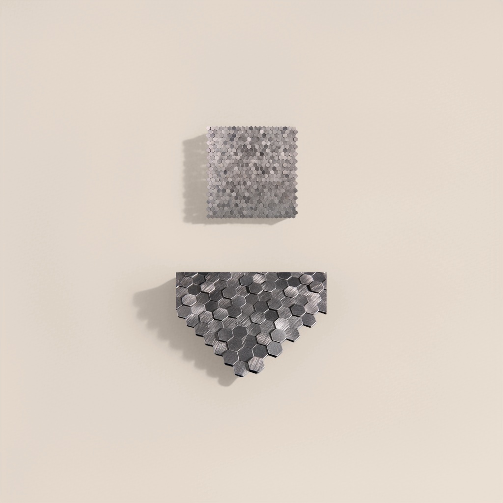 The interior wall decoration is self-adhesive, waterproof and wear-resistant with grey hexagonal metal Mosaic tiles