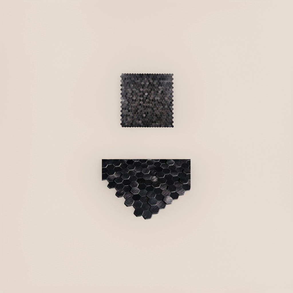 黑色六边形铝塑板马赛克瓷砖 室内外墙面装饰材料