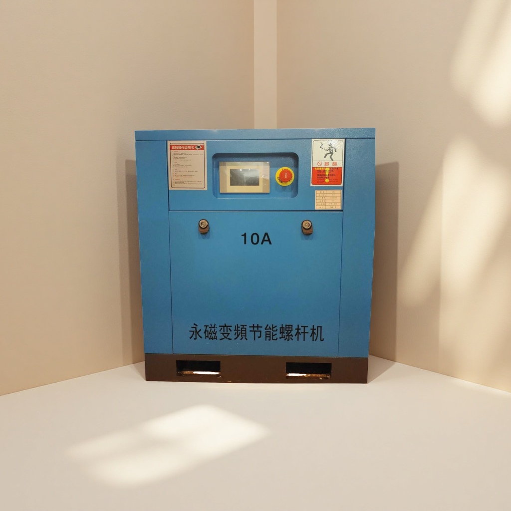 Blue permanent magnet variable frequency energy-saving screw air compressor details Picture
