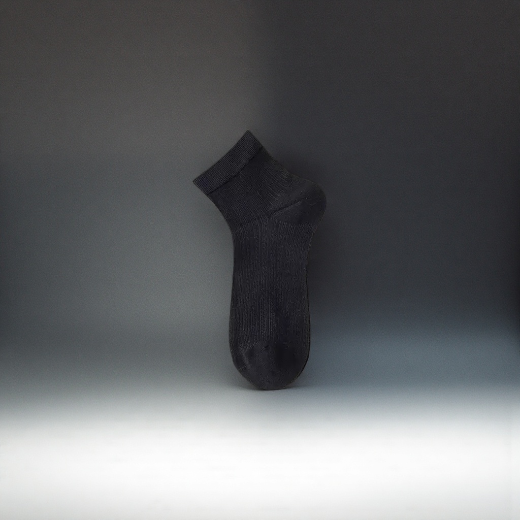 Black pure cotton short socks are breathable and sweat-absorbent, suitable for both men and women, and versatile for daily use details Picture