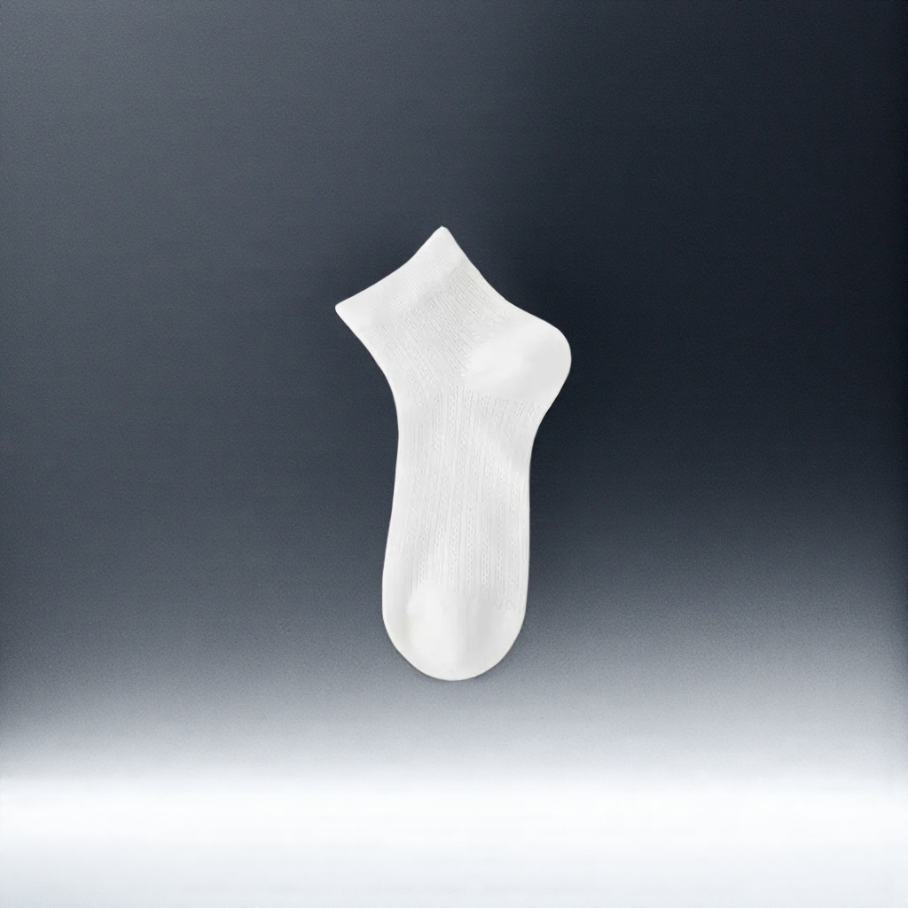 Pure cotton white short socks for both men and women, sweat-absorbing and breathable sports and casual wear