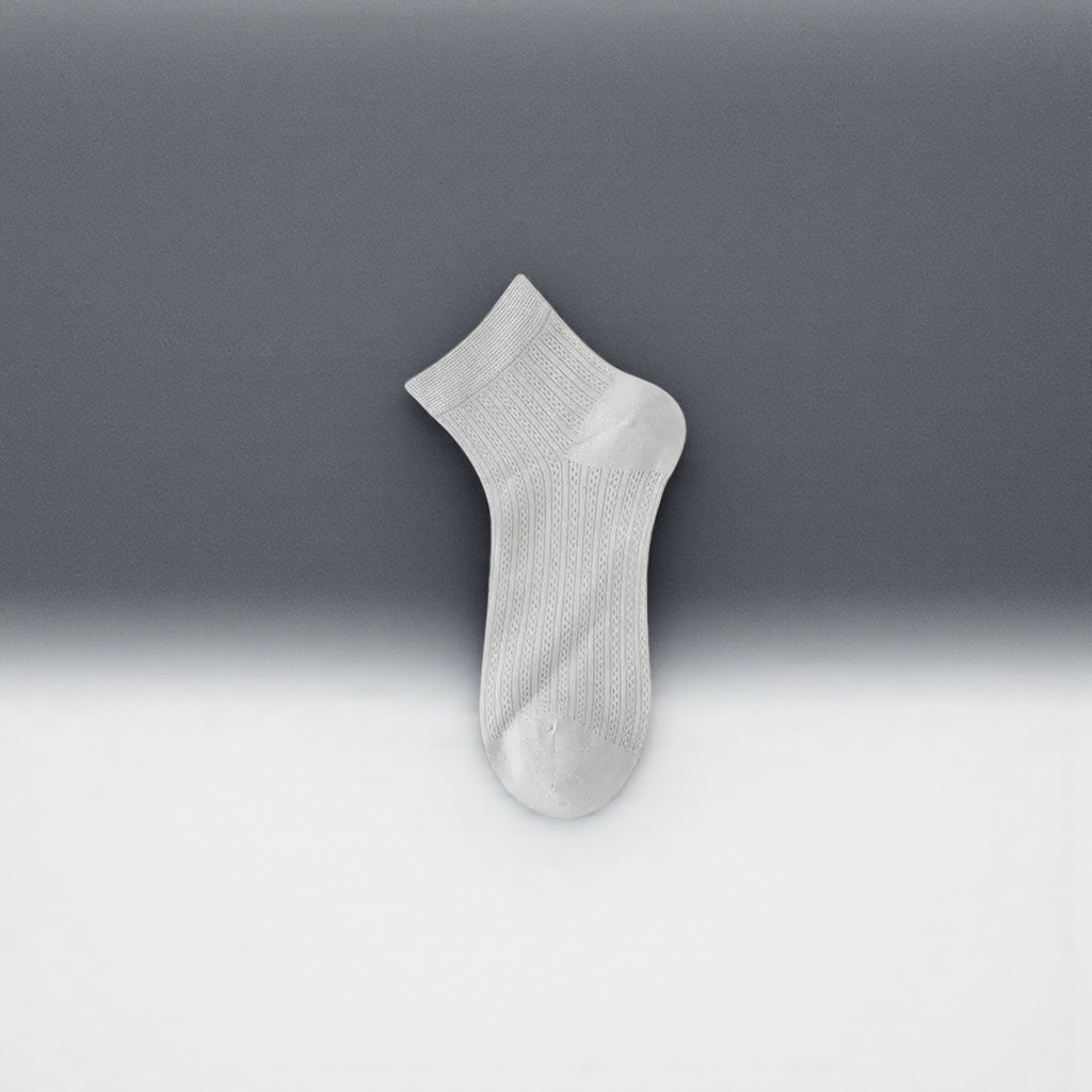 White striped short socks made of pure cotton, sweat-absorbing and breathable, both men's and women's basic style details Picture