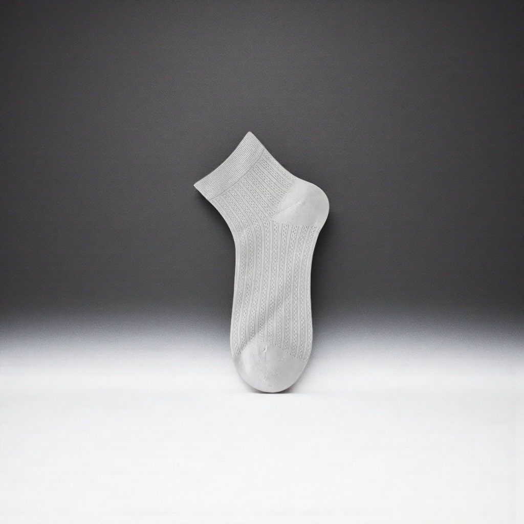 White striped short socks made of pure cotton, sweat-absorbing and breathable, both men's and women's basic style Specification image