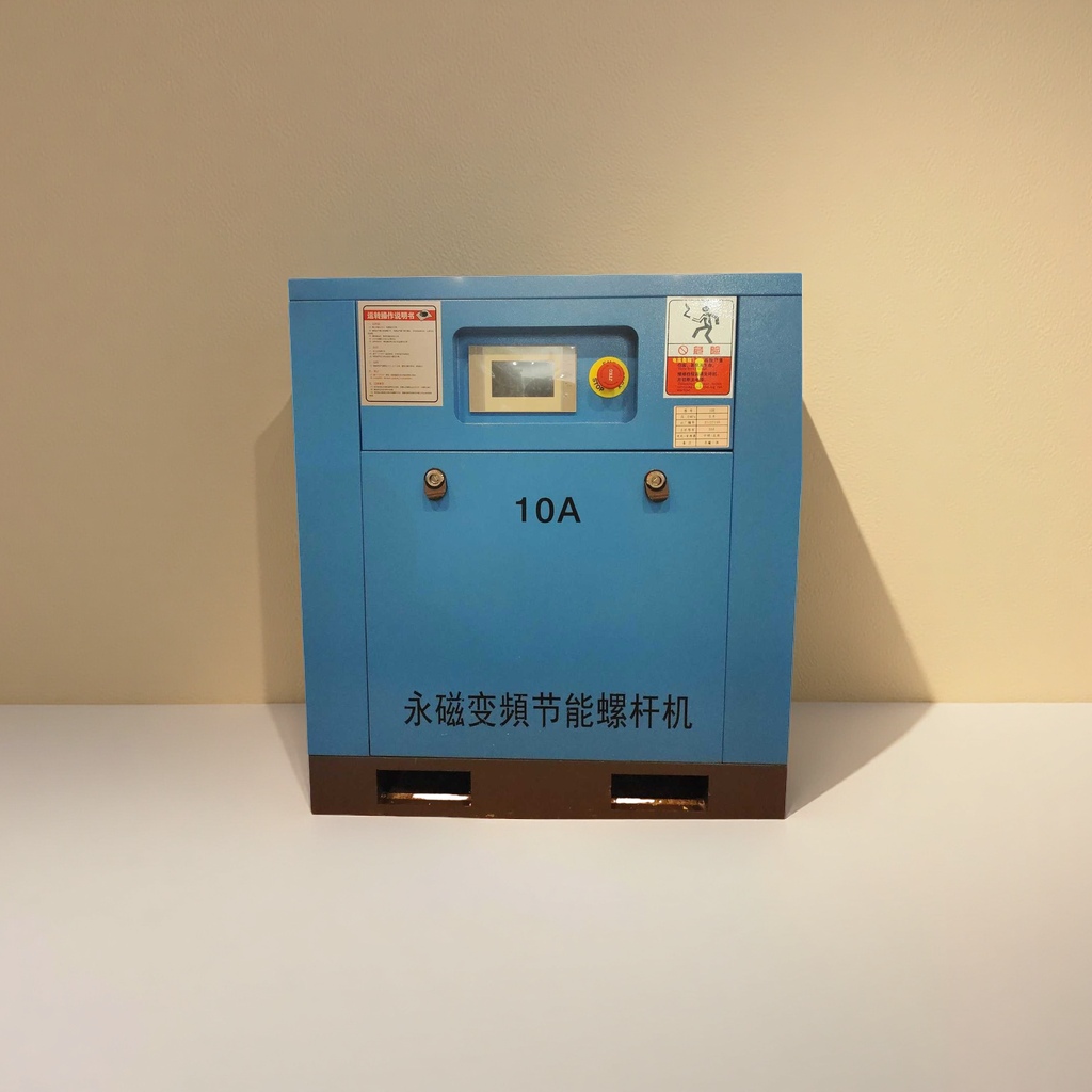 The blue permanent magnet variable frequency screw air compressor is energy-saving, highly efficient, industrial-grade and durable details Picture