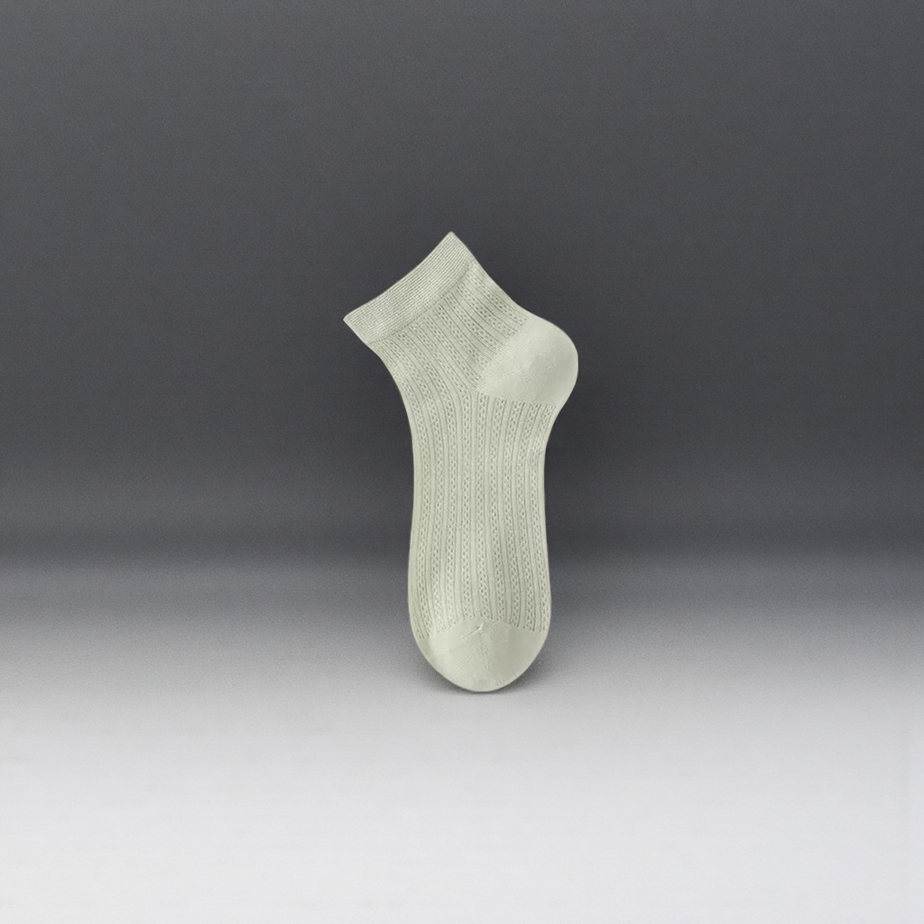 Light green knitted short socks for women, made of pure cotton, sweat-absorbing and breathable, suitable for all seasons Specification image