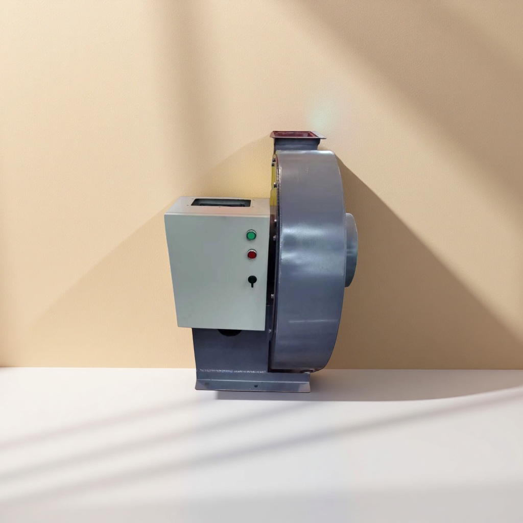 The grey fan equipment is a silent, energy-saving and high-volume exhaust fan for industrial ventilation and cooling Specification image