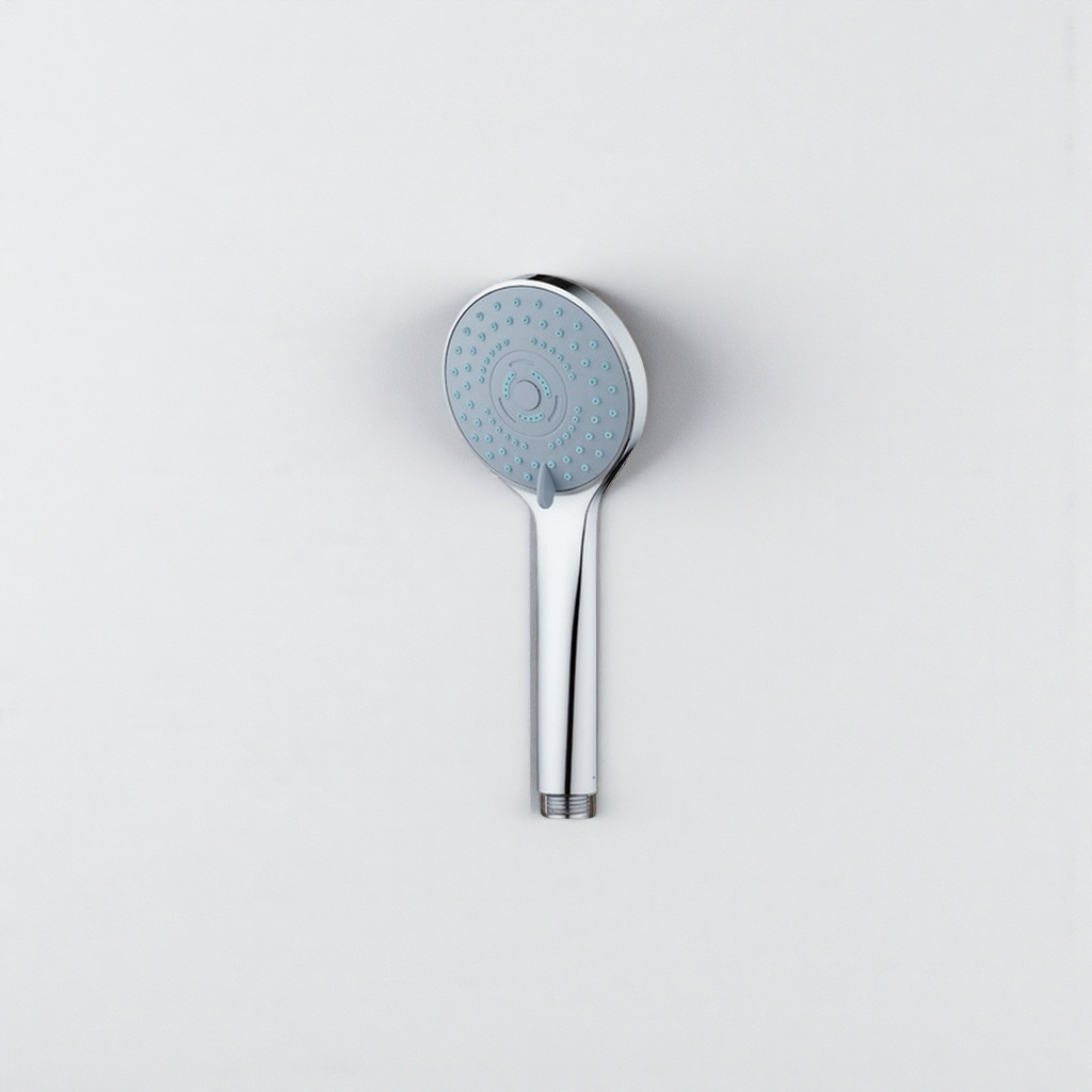 Silver handheld showerhead, 360-degree rotating anti-scald water-saving shower head