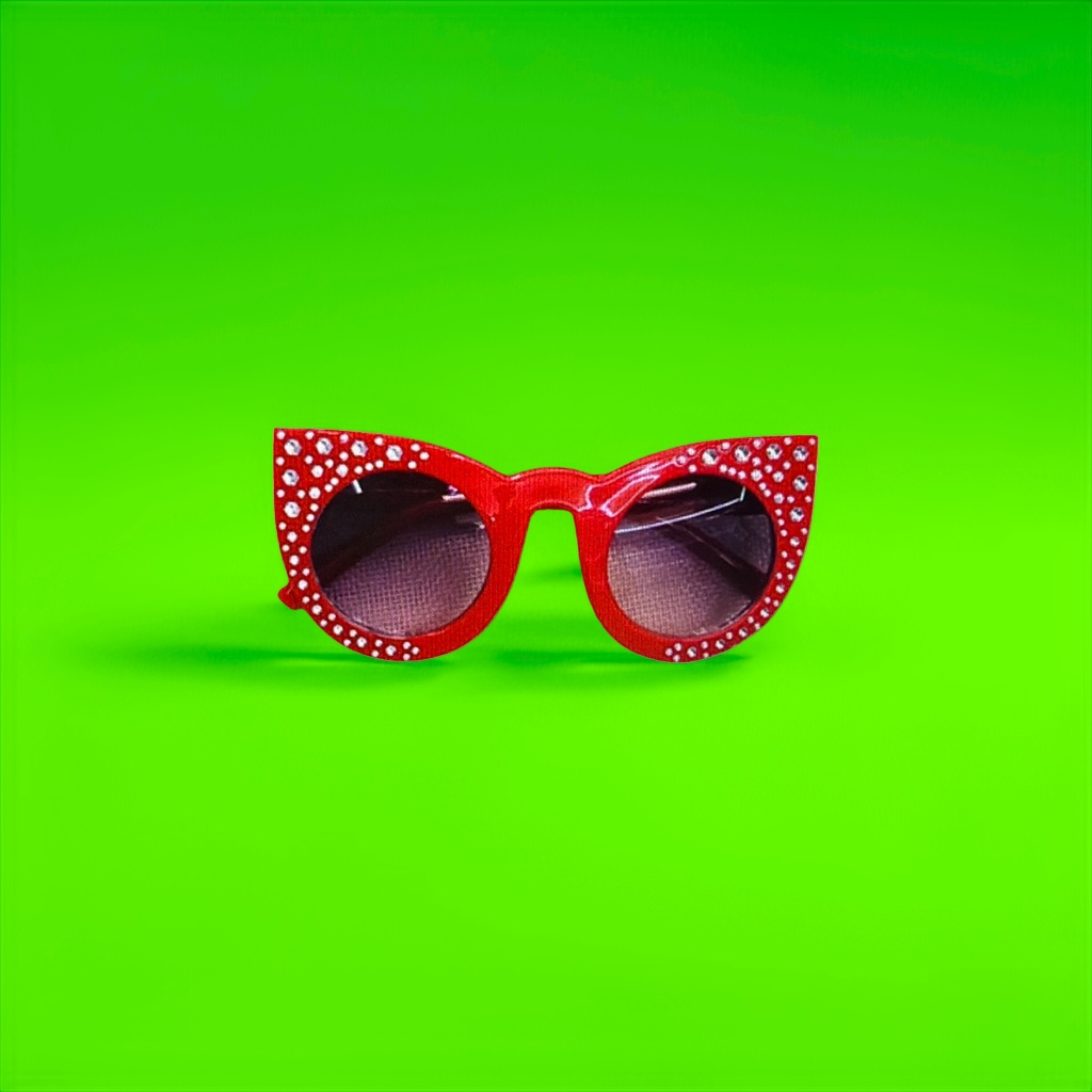 Red diamond-encrusted cat-eye sunglasses, fashionable UV-resistant polarized sunglasses Specification image