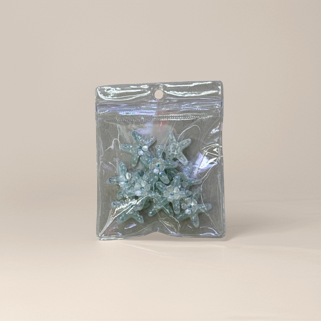 浅蓝色星形装饰品 透明塑料袋装
