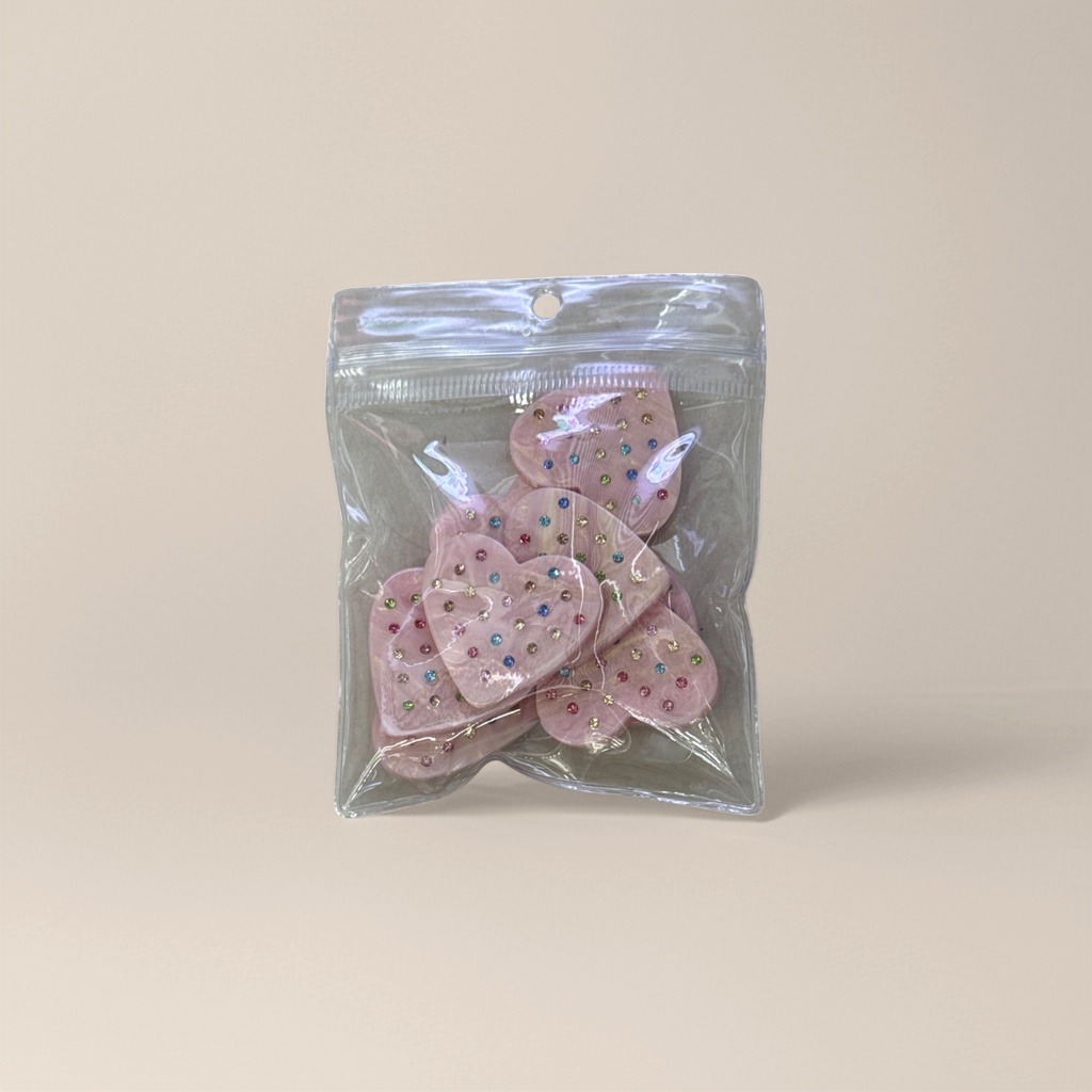 透明塑料袋装粉色心形装饰品 甜美风节日派对布置用品