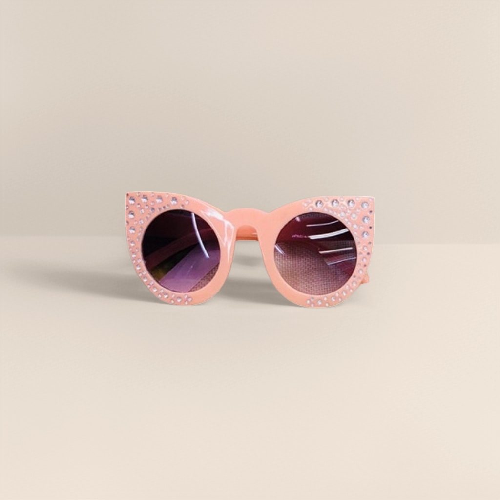 Pink diamond-encrusted cat-eye sunglasses for fashionable UV protection for women details Picture
