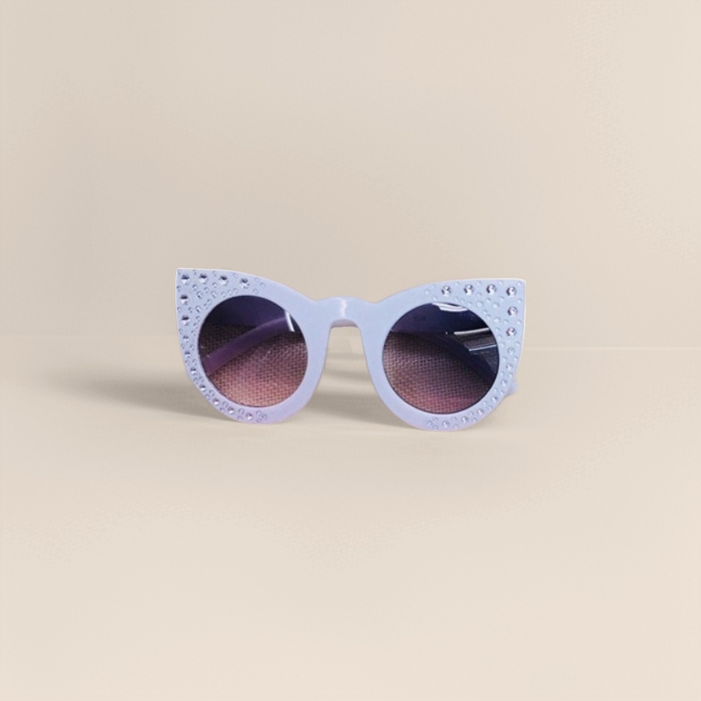 Light purple diamond-encrusted cat-eye sunglasses, fashionable UV-resistant polarized sunglasses details Picture