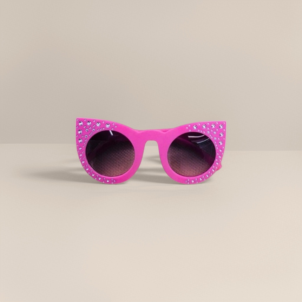 Pink diamond-encrusted sunglasses for women, fashionable UV-protective sunglasses details Picture