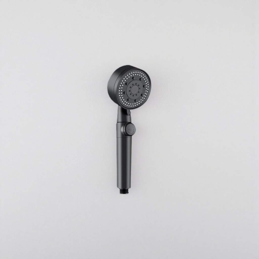Black hand-held showerhead, 304 stainless steel anti-rust large water outlet bathroom shower Specification image