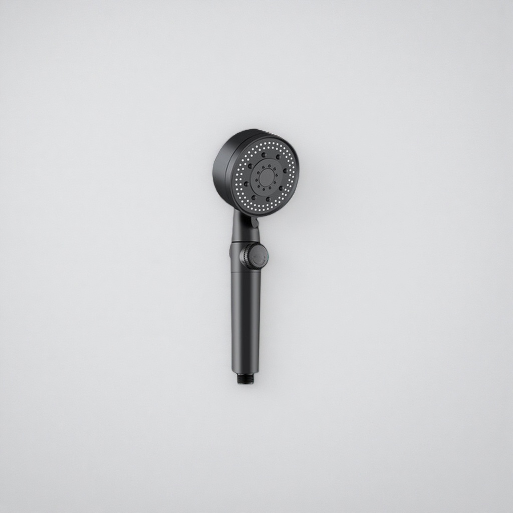 Black hand-held showerhead, 304 stainless steel anti-rust large water outlet bathroom shower details Picture