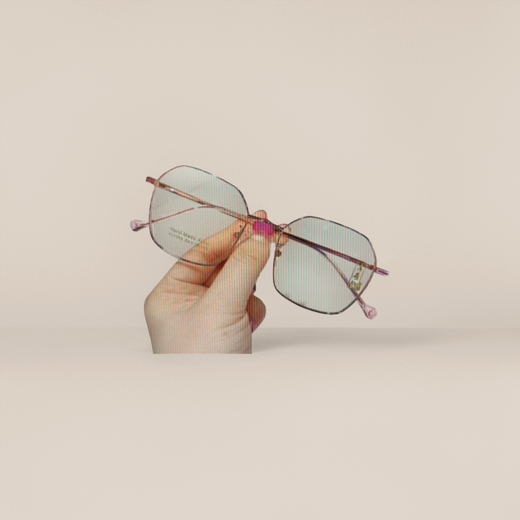 Brown thin-framed glasses, fashionable and lightweight, with metal frames suitable for both men and women details Picture