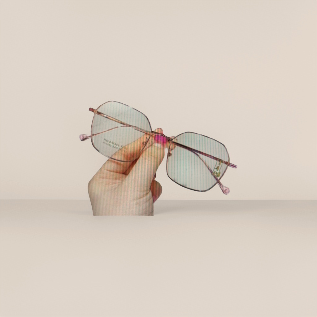 Brown thin-framed glasses, fashionable and lightweight, with metal frames suitable for both men and women Specification image