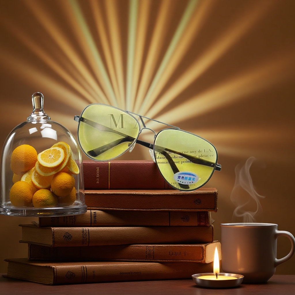 Yellow lens sunglasses, fashionable UV-resistant polarized sunglasses, suitable for both men and women Application Scenario