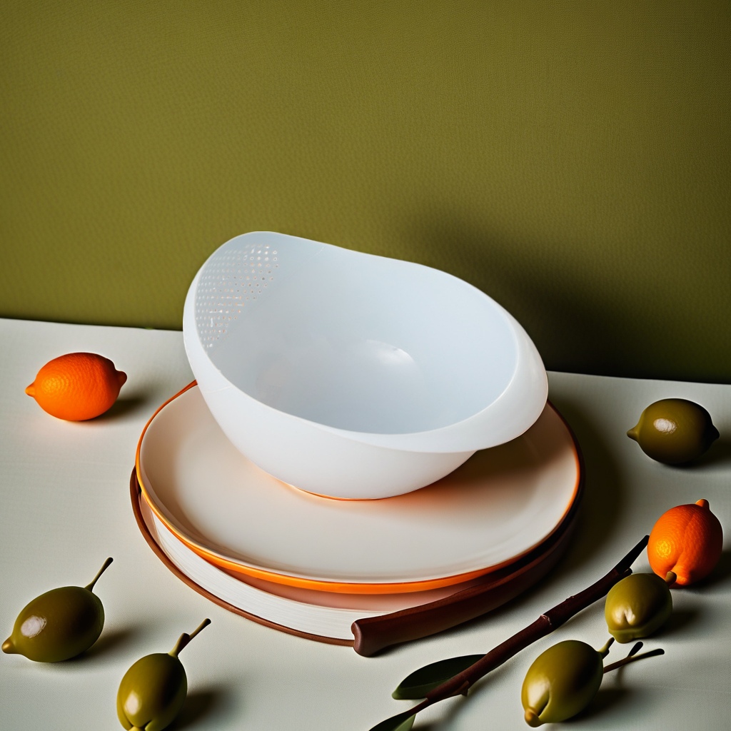 Light blue kitchen stainless steel strainer, household draining and noodle scooping spoon details Picture