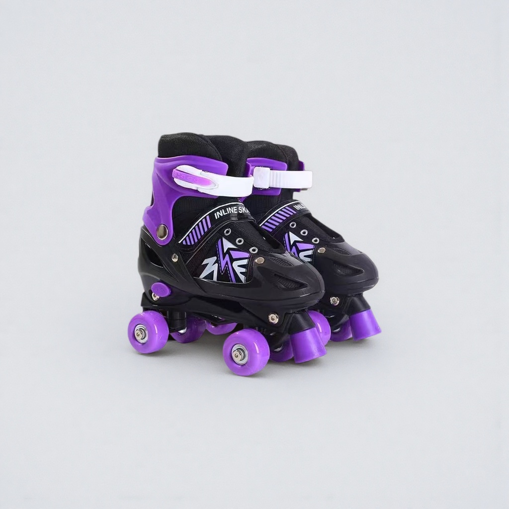 Purple and black roller skates for both men and women, adjustable, casual sports roller skates Application Scenario