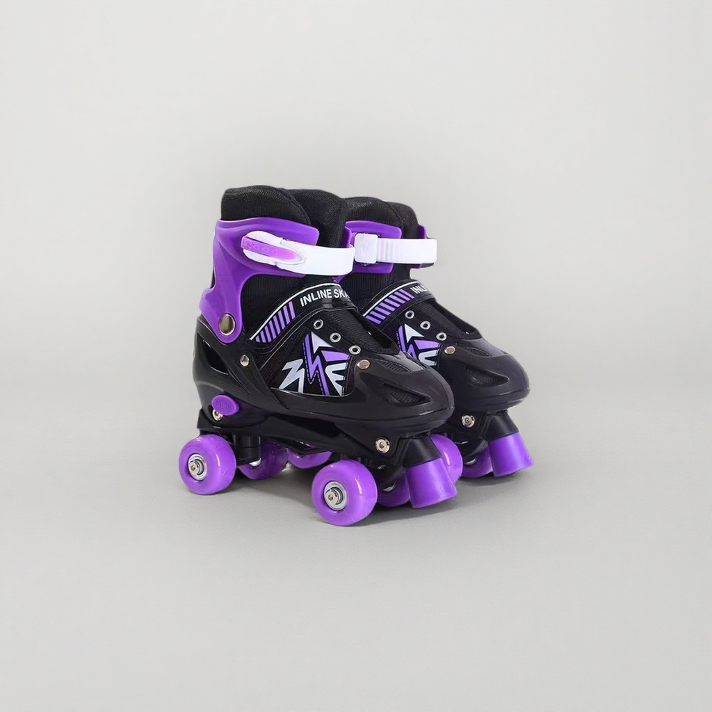 Purple and black roller skates for both men and women, adjustable, casual sports roller skates Specification image