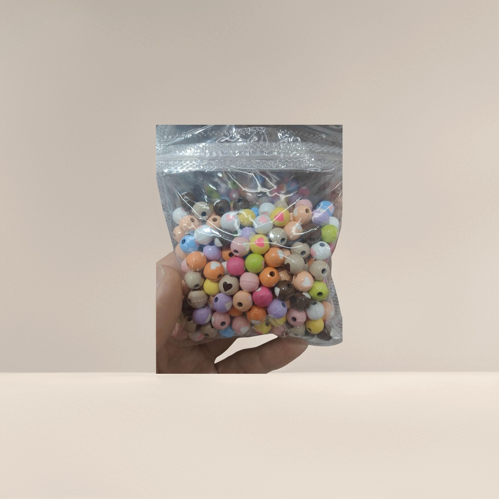 彩色心形珠子手工DIY饰品配件多种颜色可选细节图