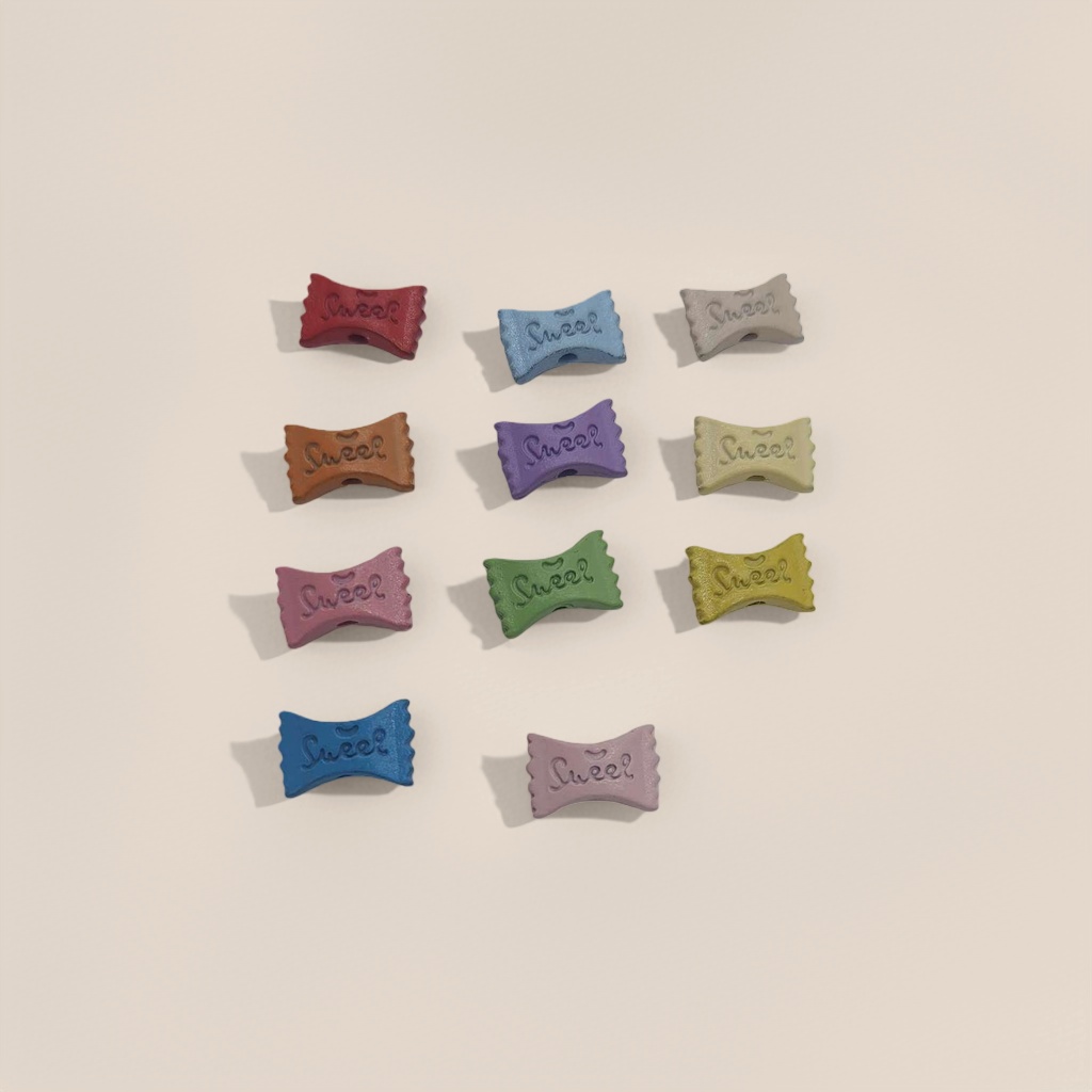 彩色蝴蝶结形Sweet字样小饰品