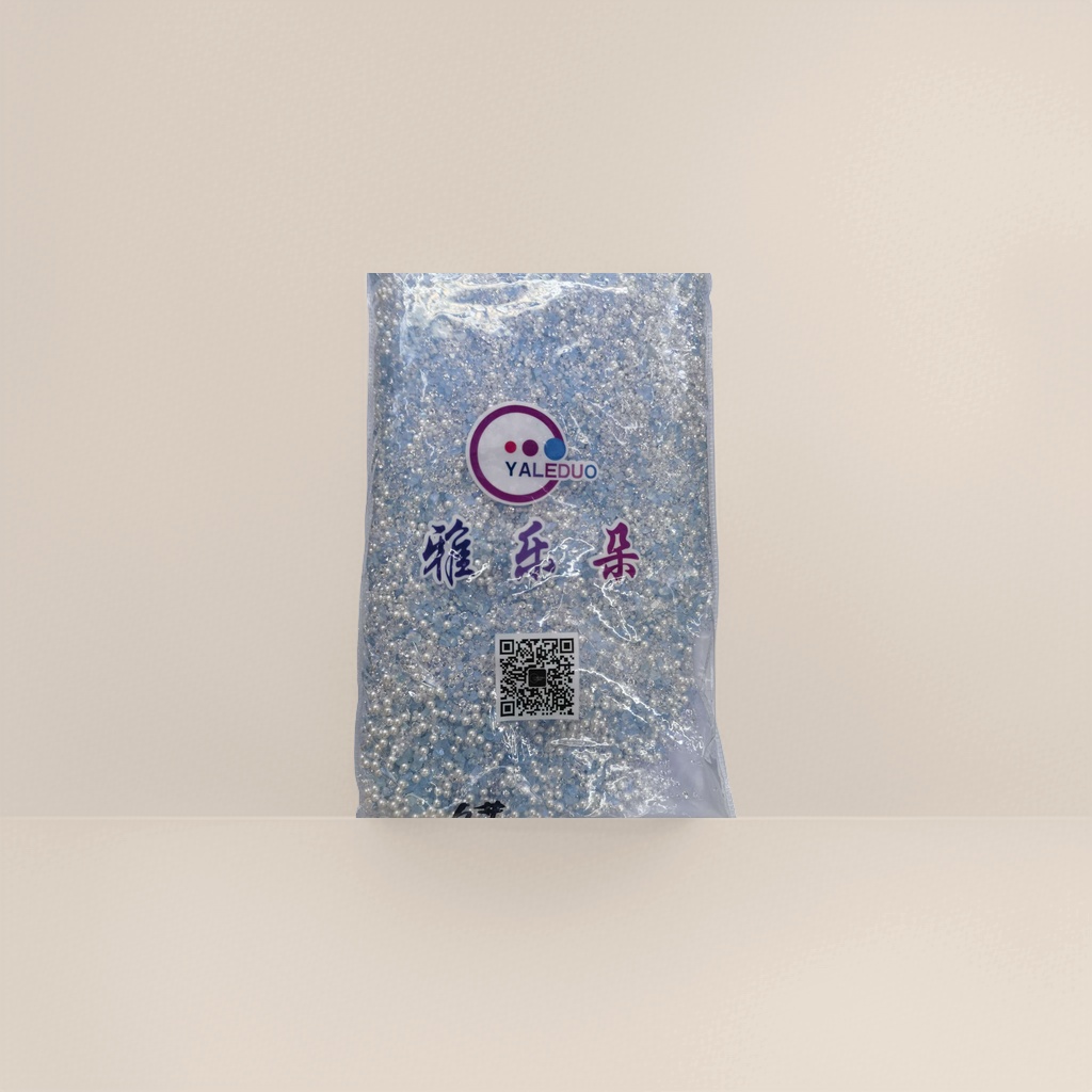 雅乐朵YALEDUO蓝白相间珠子透明塑料袋装附二维码产品图